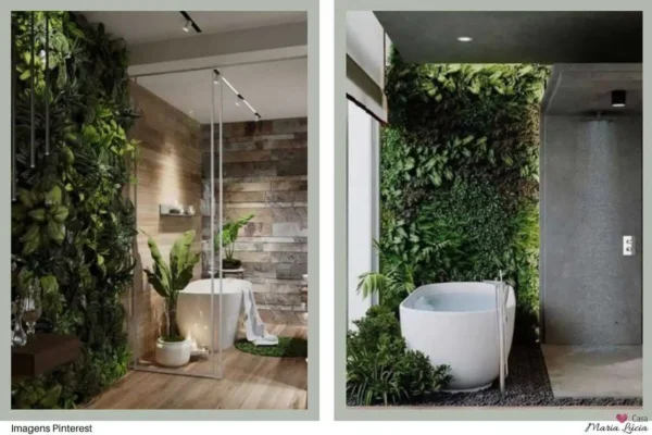 banheiros com jardim vertical