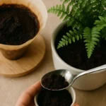borra de café nas plantas